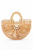 Women Bamboo Wooden Beads Pearl Handles Clutch Bag | Zarnesh