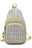 Women Tweed Sling Shoulder Wide Strap Bag Backpack | Zarnesh