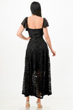 Women Regular Butterfly Sleeve Lace Maxi Dress | Zarnesh