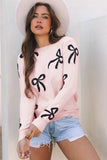Women’s Bow Knit Pullover Crewneck Sweater | Zarnesh