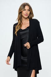 Women’s Brushed Knit Draped Cardigan Long Sleeve Jacket | Zarnesh