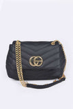 Women CG Logo Quilted Flap Closure Chain Strap Shoulder Bag Zarnesh