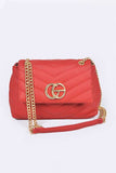 Women CG Logo Quilted Flap Closure Chain Strap Shoulder Bag Zarnesh