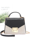 Women Canvas Two Tone Pocketbook Chain Strap Swing Bag Zarnesh