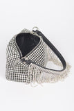 Womens Fringe Rhinestone Curtain Handle Clutch Bag | Zarnesh