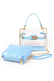 Women Convertible Stadium Tote Bag Crossbody Croc Clutch Set Zarnesh