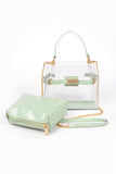 Women Convertible Stadium Tote Bag Crossbody Croc Clutch Set Zarnesh