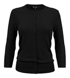 Women Crewneck Button Down Front Knit Cardigan Sweater Zarnesh