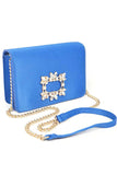 Women Crystal Buckle Design Shoulder Chain Satin Crossbody Bag Zarnesh