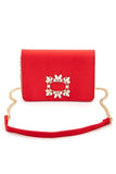 Women Crystal Buckle Design Shoulder Chain Satin Crossbody Bag Zarnesh