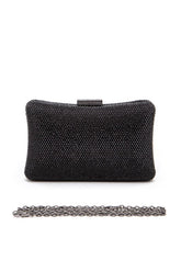 Women Crystal Pave Statement Removable Chain Box Clutch Zarnesh