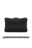Women Crystal Pave Statement Removable Chain Box Clutch Zarnesh