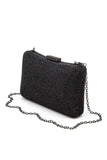Women Crystal Pave Statement Removable Chain Box Clutch Zarnesh
