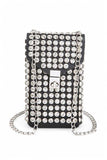 Womens Crystal Studs Cellphone Chain Strap Convertible Bag | Zarnesh