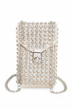 Womens Crystal Studs Cellphone Chain Strap Convertible Bag | Zarnesh