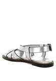 Women Doata Metallic Genuine Leather Cushioned Buckled Flats Zarnesh