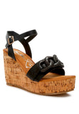 Women Emelda Cushion Chain Pin Buckle Wedges Sandal | Zarnesh