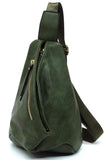 Women Faux Vegan Adjustable Shoulder Strap Sling Bag Backpack Zarnesh
