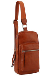 Womens Faux Vegan Leather Shoulder Strap Zip Top Sling Bag Zarnesh