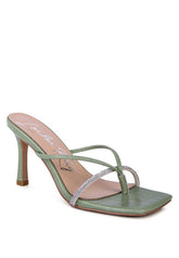 Women's Fetish Croc Rhinestone Slider Sandals | Zarnesh