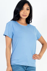 Women Flattering Fit Round Neck Short Sleeve T Shirt | Zarnes