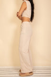 Women French Terry Crop Top Wide Leg Pants Set | Zarnesh