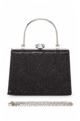 Women Full Stone Top Handle Convertible Box Clutch Zarnesh