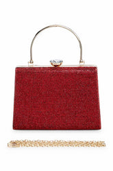 Women Full Stone Top Handle Convertible Box Clutch Zarnesh