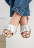 Women Gia Summer Slip On Wide Strap Sandal With Studs Flats Zarnesh