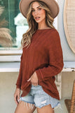 Women's Hayden Textured Crew Neck Loose Sweater | Zarnesh
