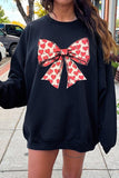 Women Heart Coquette Bow Graphic Plus Fleece Sweatshirt | Zarnesh