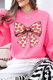 Women Heart Coquette Bow Graphic Plus Fleece Sweatshirt | Zarnesh