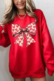 Women Heart Coquette Bow Graphic Plus Fleece Sweatshirt | Zarnesh