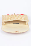 Women Heart Pattern Straw Convertible Clutch Bag Zarnesh
