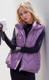 Women High Quality Down Fill Quilted Puffer Vest with Hoodie Zarnesh
