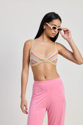 Women Imported Quality Perfect Fit Knitted Crochet Bralette Zarnesh