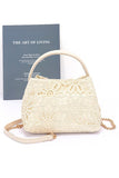 Women Lace Flower 2 Tone Top Handle Convertible Clutch Zarnesh