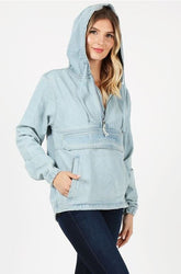 Women Ladies Denim Jacket with Hoodies | Zarnesh