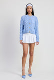 Women Lightweight Chunky Cable Knit Cardigan Zarnesh
