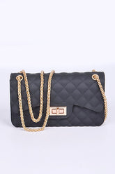 Women Lightweight Secure Closure Quilted Embossed Jelly Bag Zarnesh