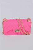 Women Lightweight Secure Closure Quilted Embossed Jelly Bag Zarnesh