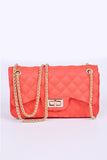 Women Lightweight Secure Closure Quilted Embossed Jelly Bag Zarnesh
