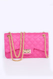 Women Lightweight Secure Closure Quilted Embossed Jelly Bag Zarnesh