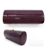 Women Lightweight Textured PU Leather Long Cylinder Clutch Bag Zarnesh