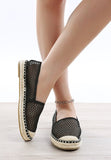 Women Manara Mesh Espadrille Woven Toe Cap Flat Heel Loafers Zarnesh
