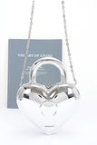 Women Metallic Color Locket Style Clasp Closure Box Clutch Bag Zarnesh
