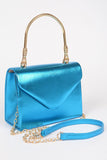Women Metallic Top Handle Crossbody Swing Clutch Zarnesh