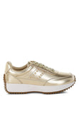 Women Mujori Metallic Pleather Studded Lace Up Sneakers | Zarnesh