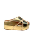 Women Nina Double Buckle Banda Wedge Artisan Slide Sandal Zarnesh