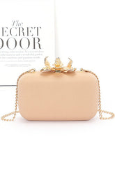 Women Pearl Flower Clasp Satin Box Secure Closure Clutch Bag Zarnesh